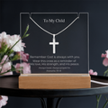 To My Child Cross Necklace Gift Set (Proverbs 3:5–6)