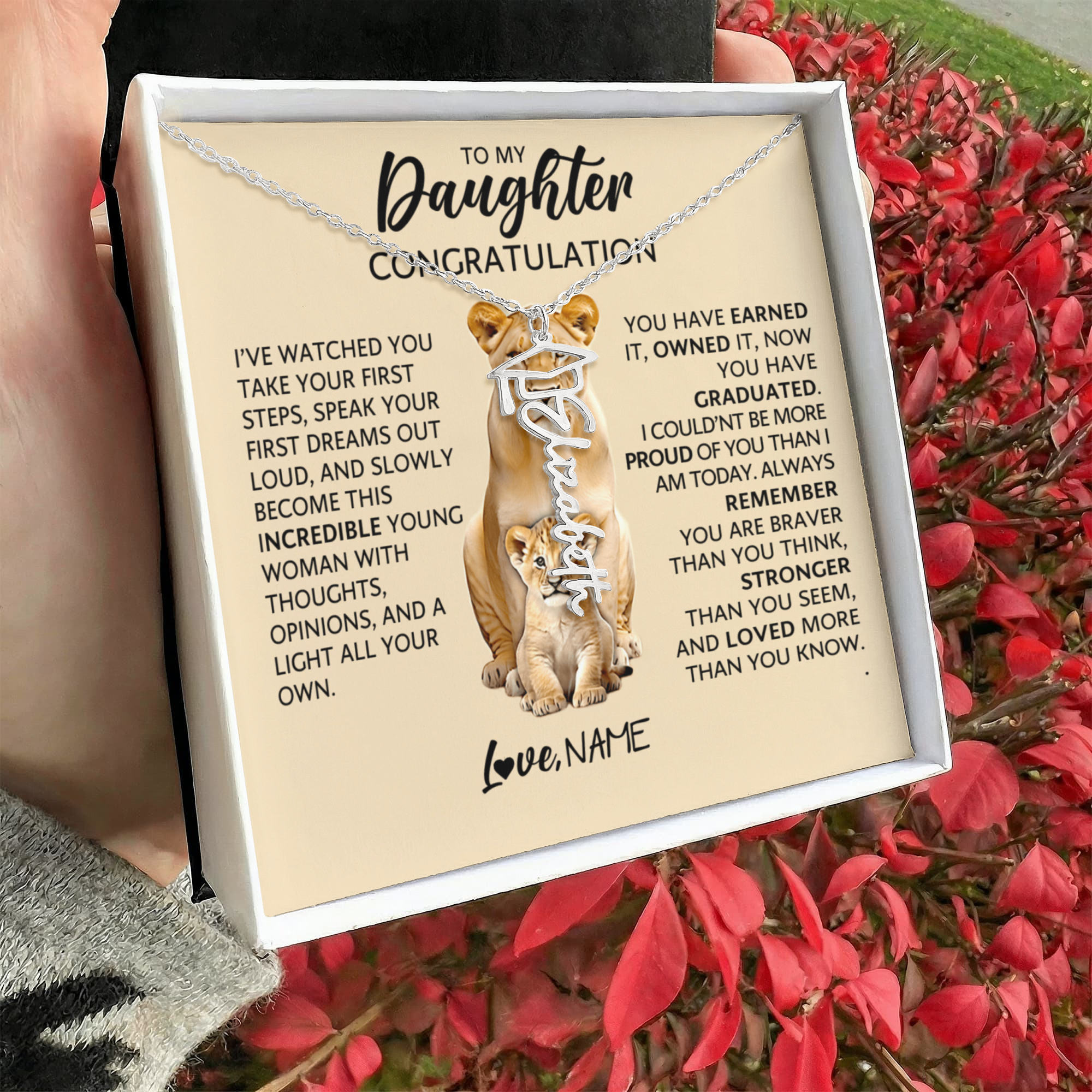 Personalized Graduation Cap Name Necklace