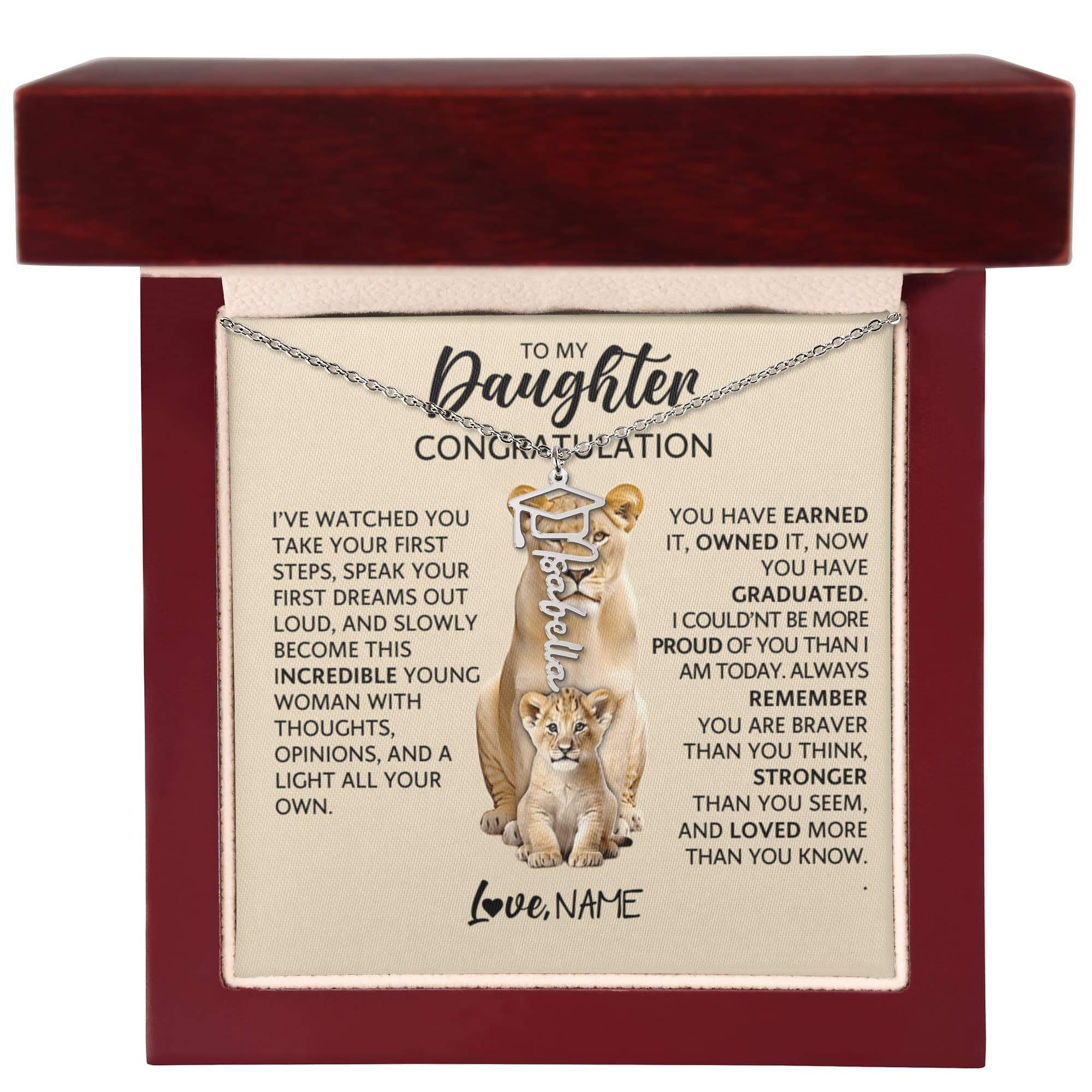 Personalized Graduation Cap Name Necklace