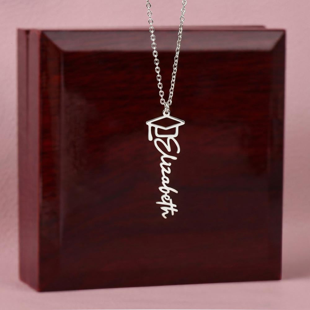 Personalized Graduation Cap Name Necklace