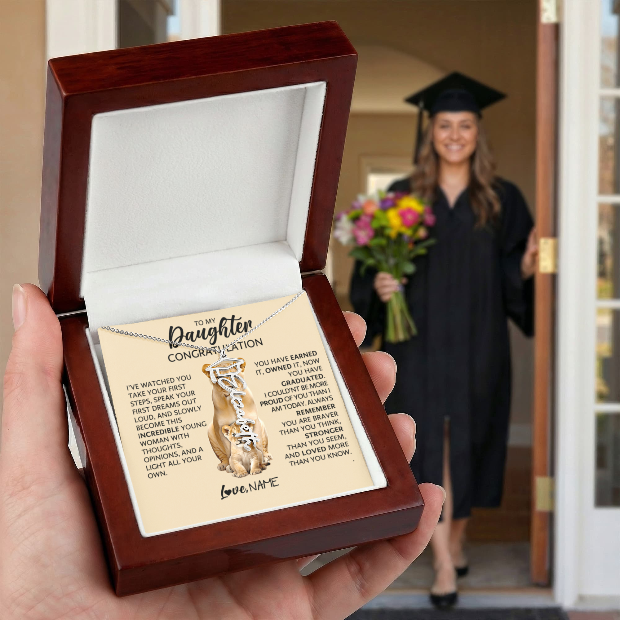 Personalized Graduation Cap Name Necklace