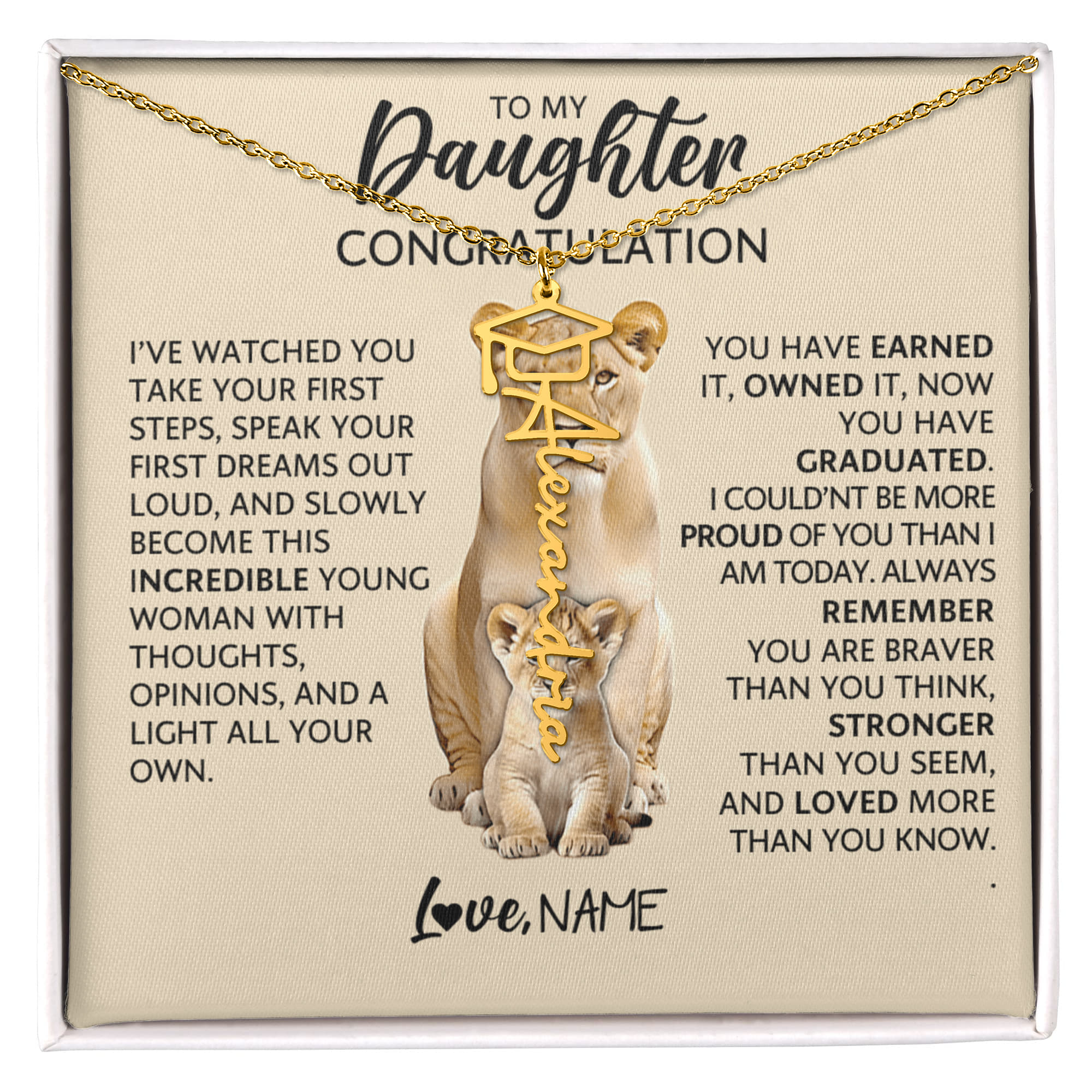 Personalized Graduation Cap Name Necklace