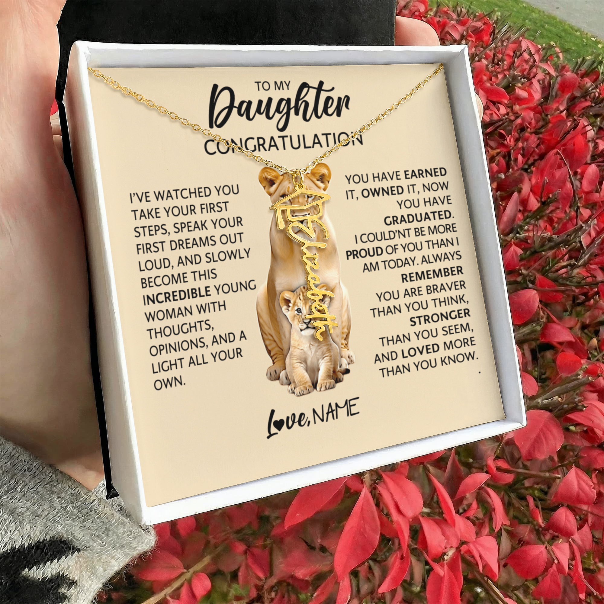 Personalized Graduation Cap Name Necklace