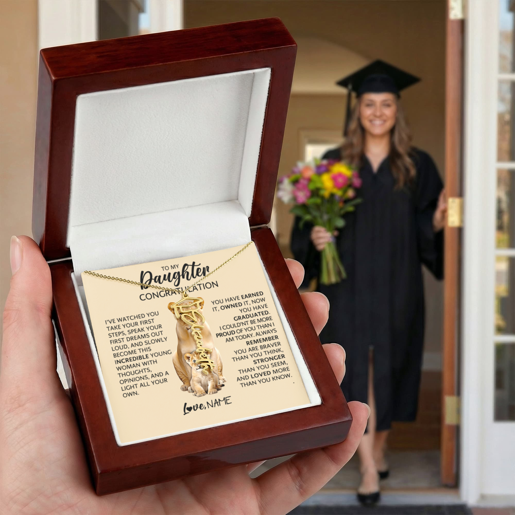 Personalized Graduation Cap Name Necklace