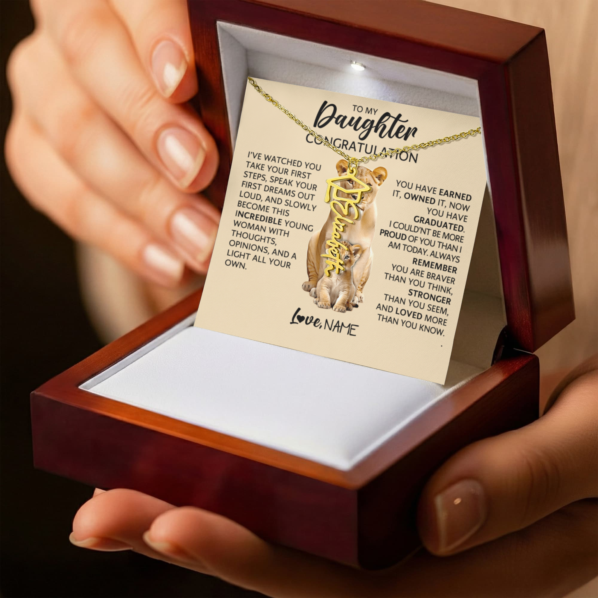 Personalized Graduation Cap Name Necklace