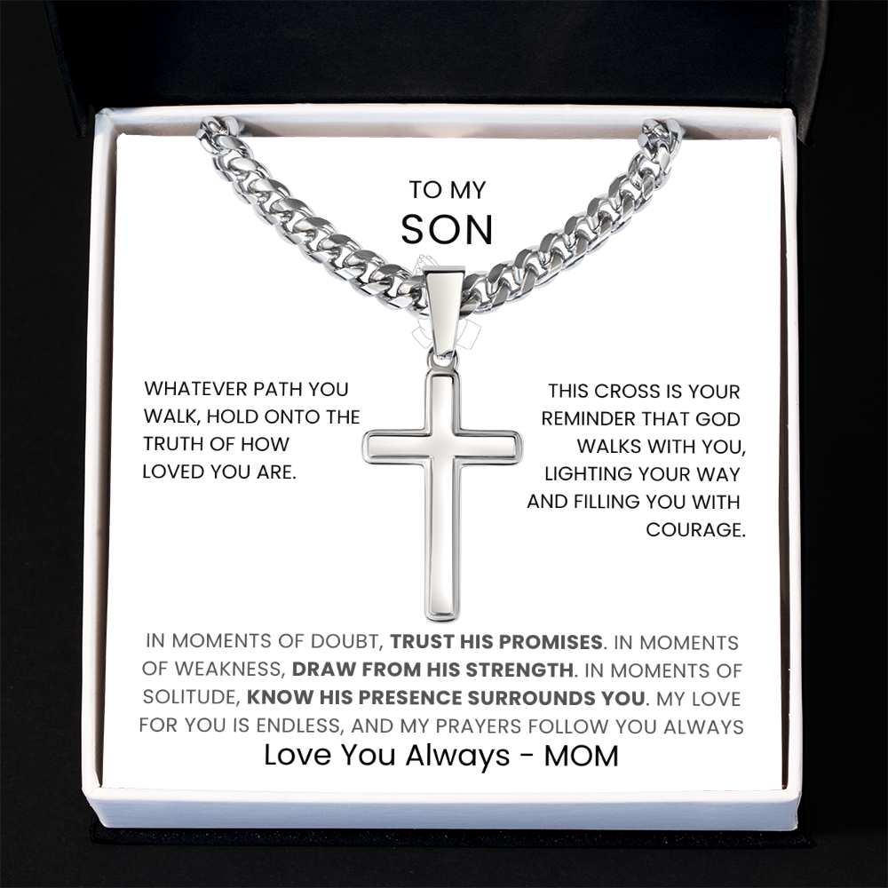 To My Son – Faith Cross Necklace from Mom