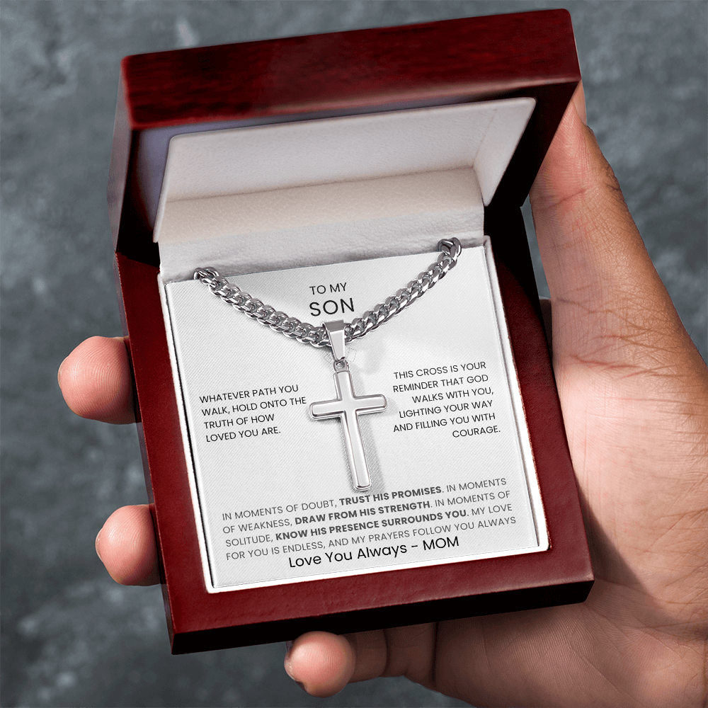 To My Son – Faith Cross Necklace from Mom