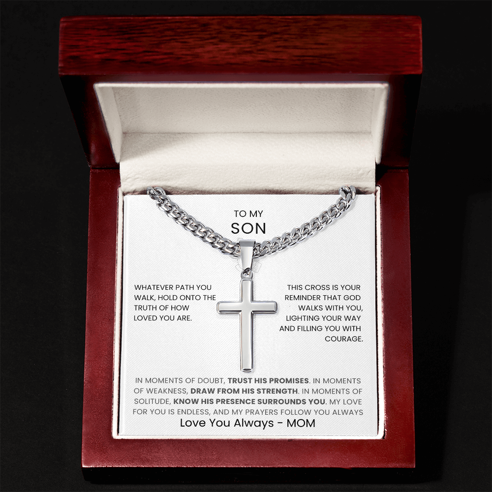 To My Son – Faith Cross Necklace from Mom