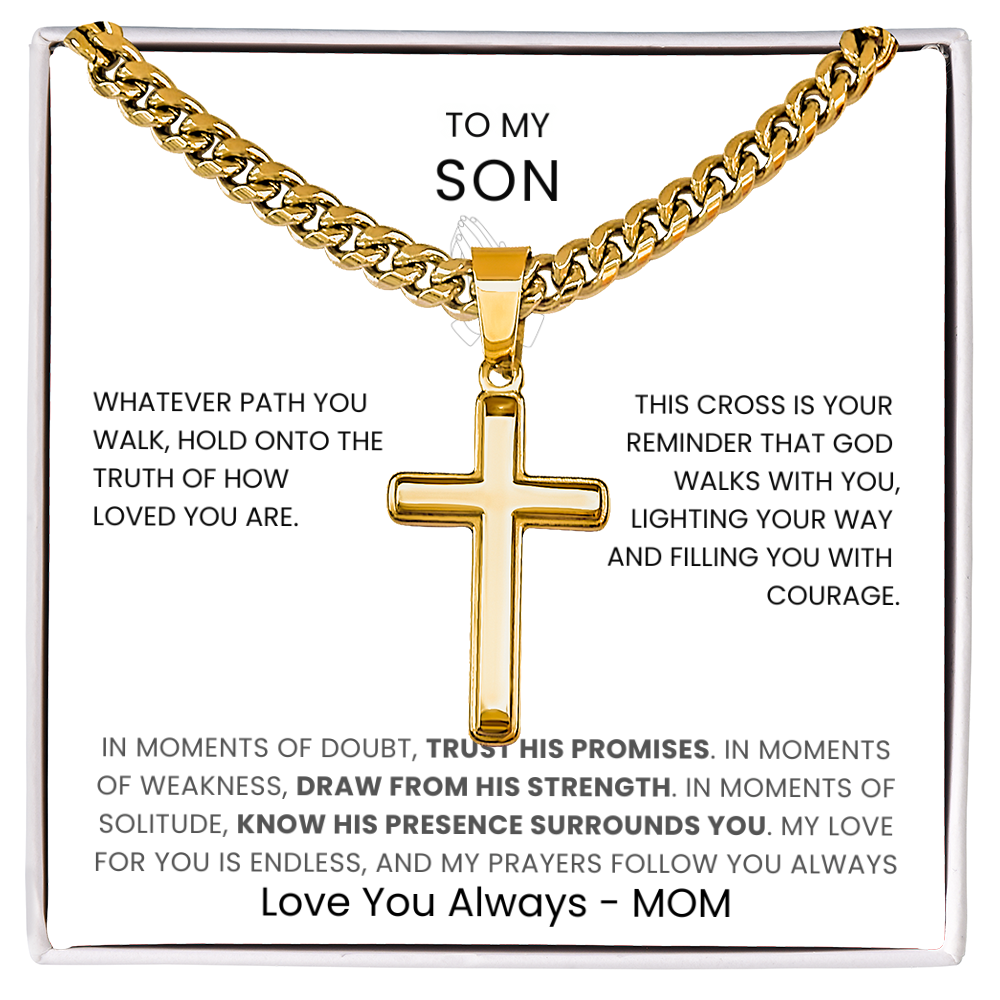To My Son – Faith Cross Necklace from Mom