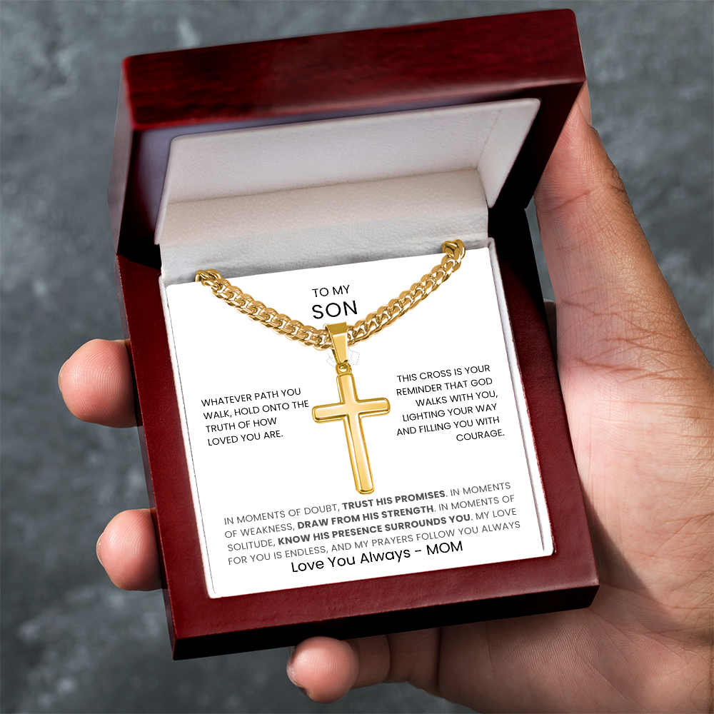 To My Son – Faith Cross Necklace from Mom