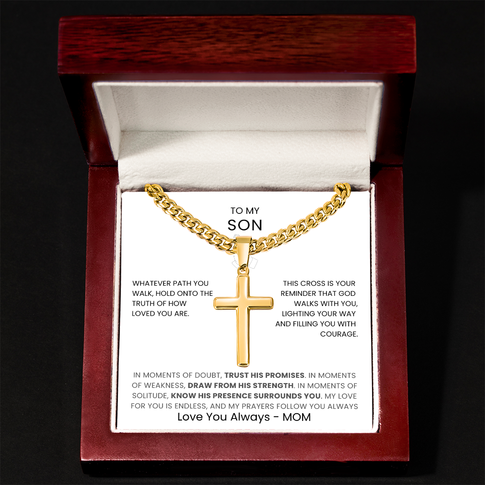 To My Son – Faith Cross Necklace from Mom